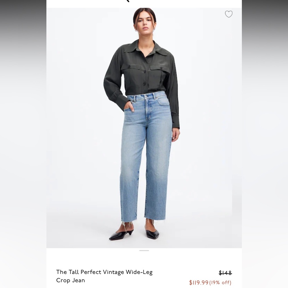 Madewell perfect vintage wide leg crop